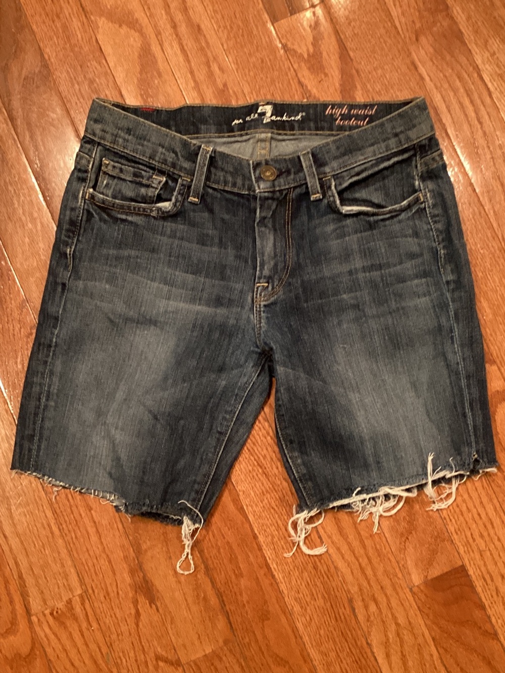 7 For All Mankind Womens Dark Blue Denim Shorts
